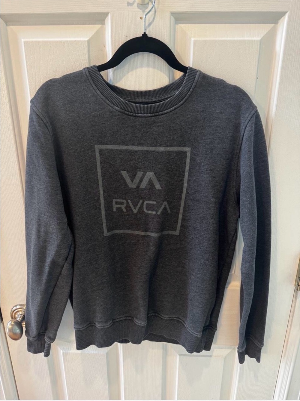 RVCA Dark Charcoal Logo Crewneck Sweatshirt
